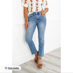 High Rise Medium Wash kick flare jeans size 14W